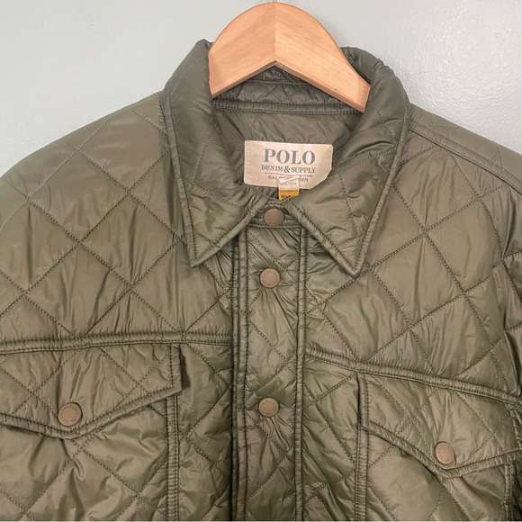 Polo Ralph Lauren Denim and Supply Water Repellent Cropped Quilted Jacket Sz L - Picture 4 of 9